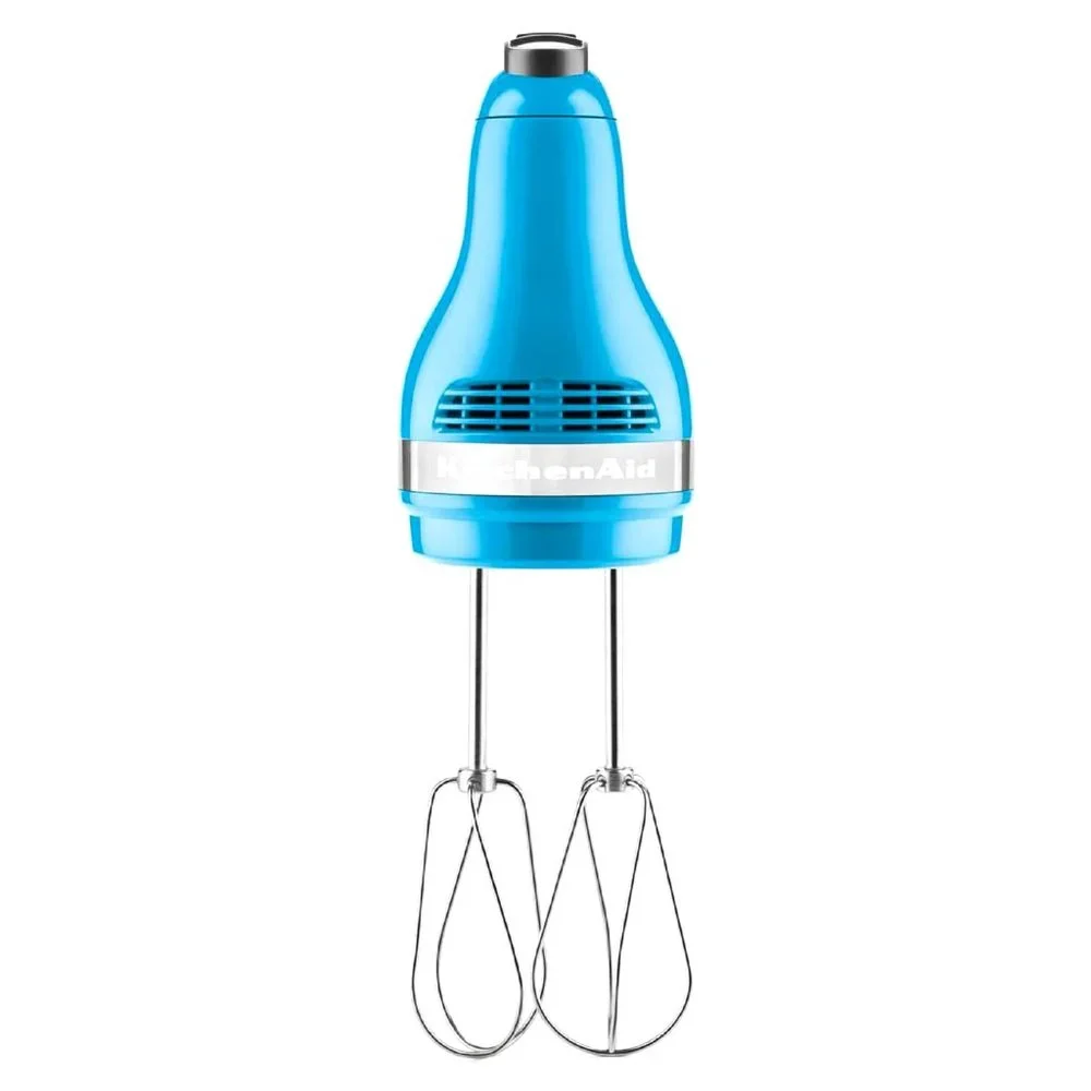 Manufacturer-Refurbished KitchenAid 5-Speed Hand Mixer in Crystal Blue color
